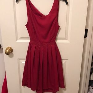 Red open back dress